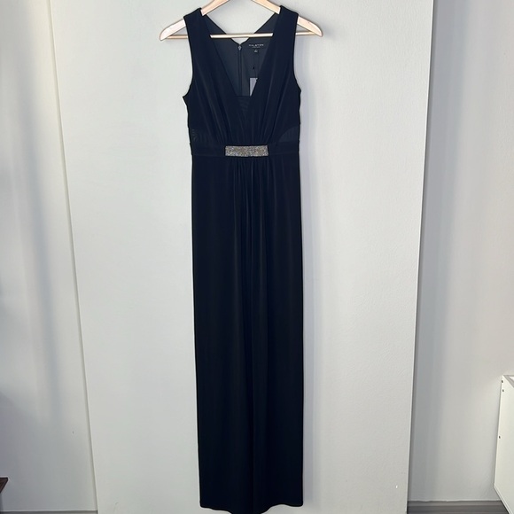 Halston Heritage Nordstrom Jewel Waist Crepe Gown in Black Women's Size 2 NWT! - Picture 5 of 8